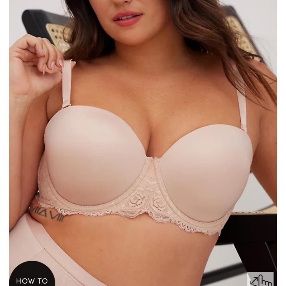 LIGHTLY LINED MULTIWAY STRAPLESS BRA - MICROFIBER BEIGE